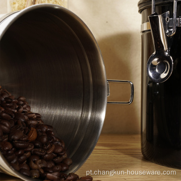 Recipiente hermético de 500g de grãos de café em aço inoxidável